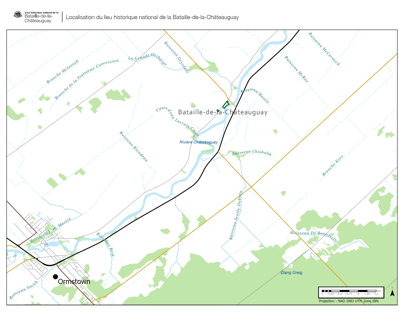 Figure 4 : Localisation du LHN de la Bataille-de-la-Châteauguay