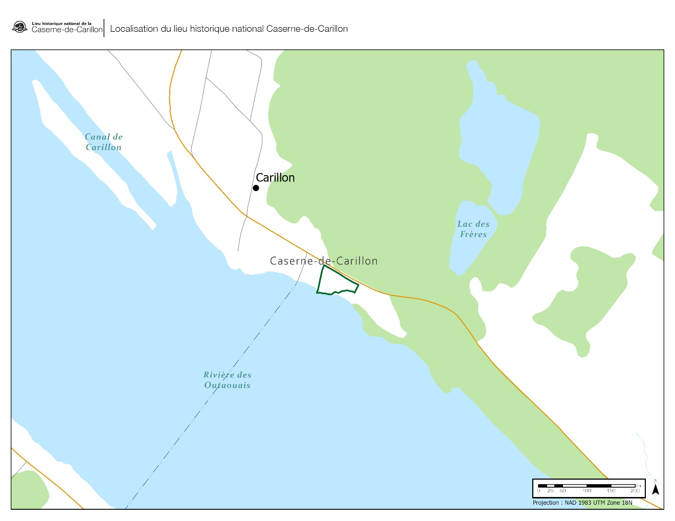 Figure 5. Carillon Barracks NHS location.