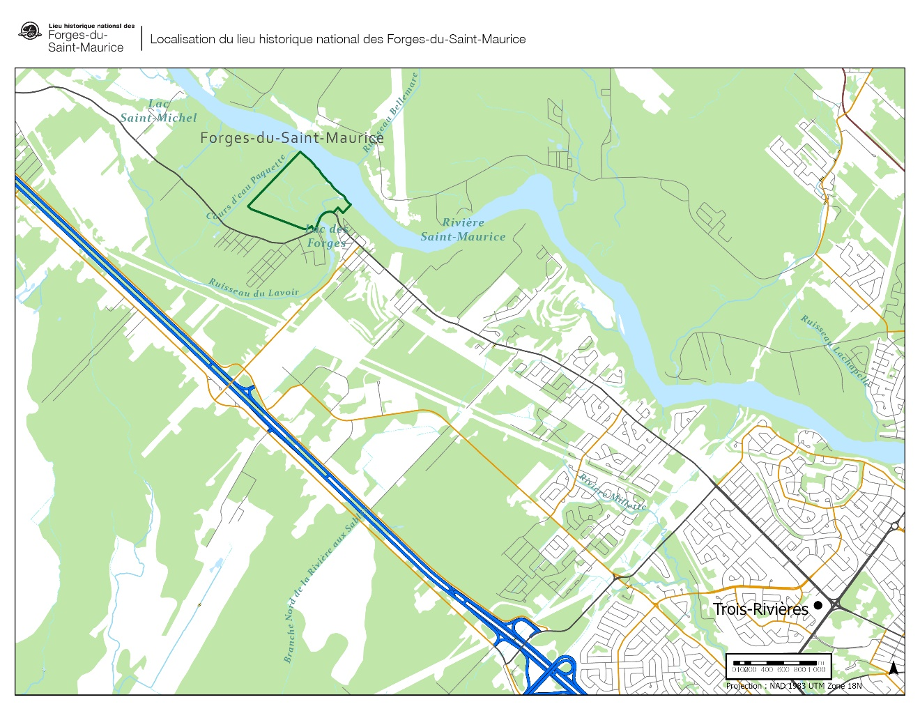 Figure 6. Forges du Saint-Maurice NHS location. 