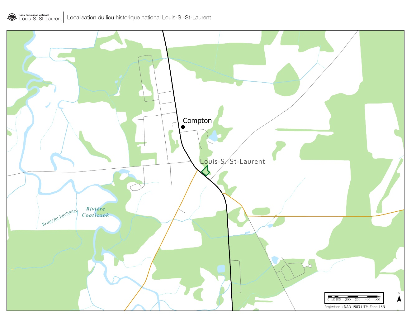 Figure 10 : Localisation du LHN Louis-S.-Saint-Laurent