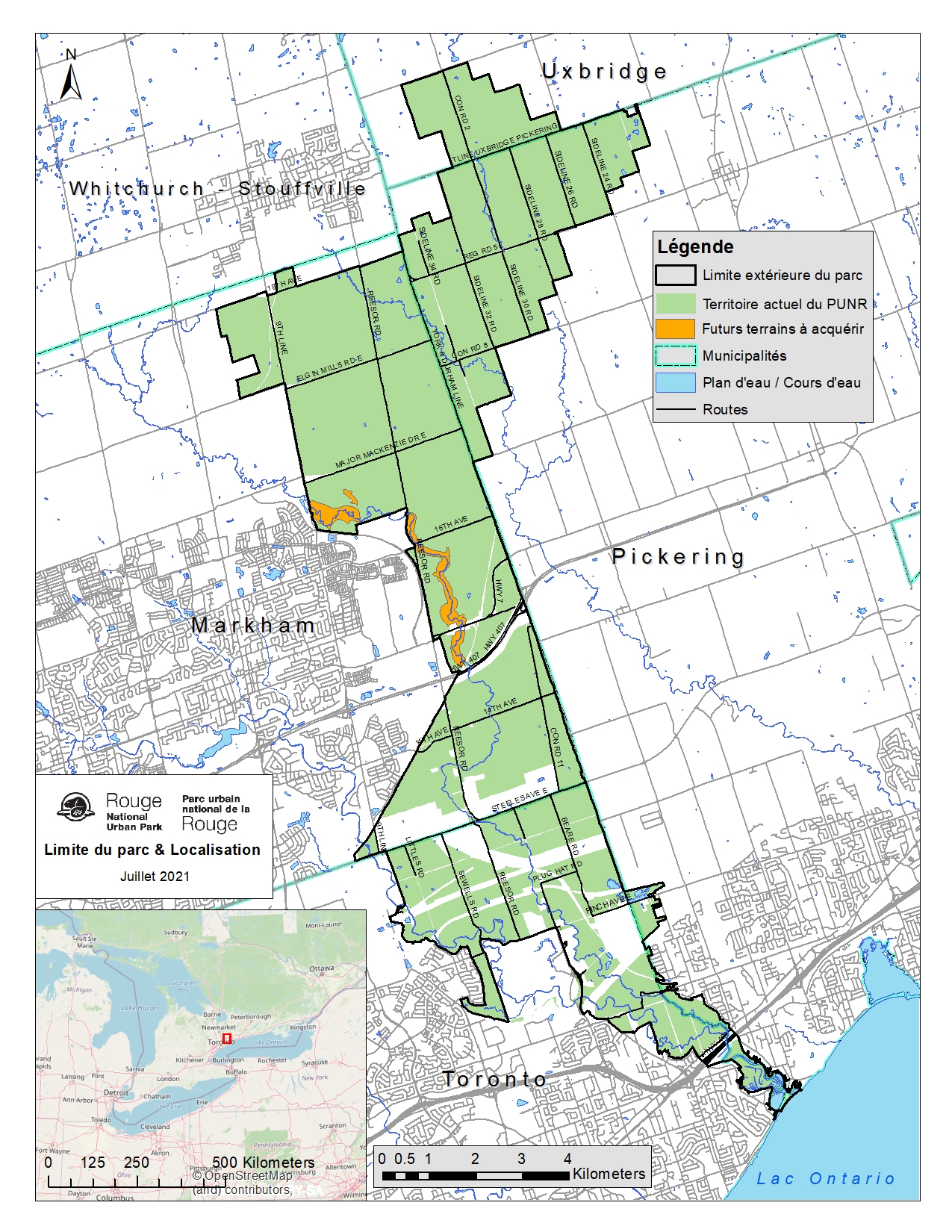 Figure 1. Limites du parc urbain national de la Rouge